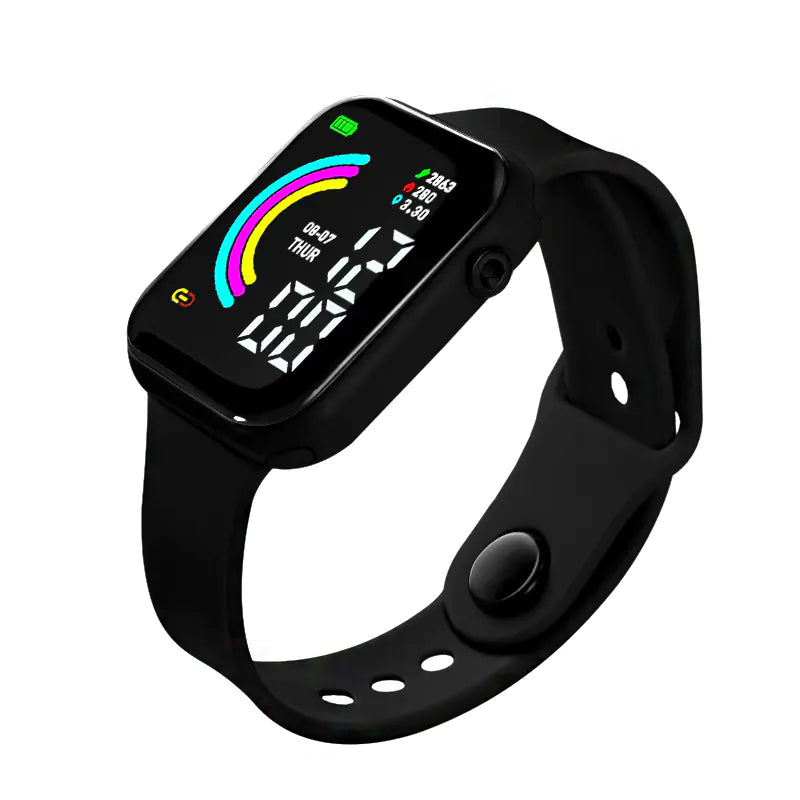Boys Teen Fashion Square Sport LED Smart Watch