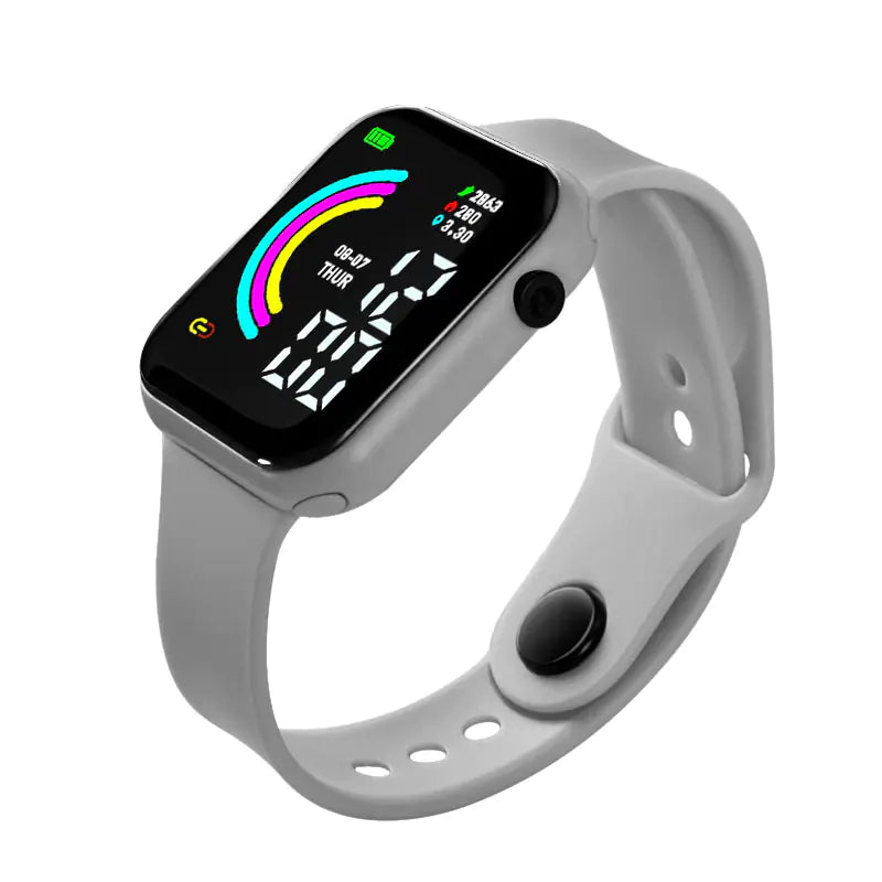 Boys Teen Fashion Square Sport LED Smart Watch
