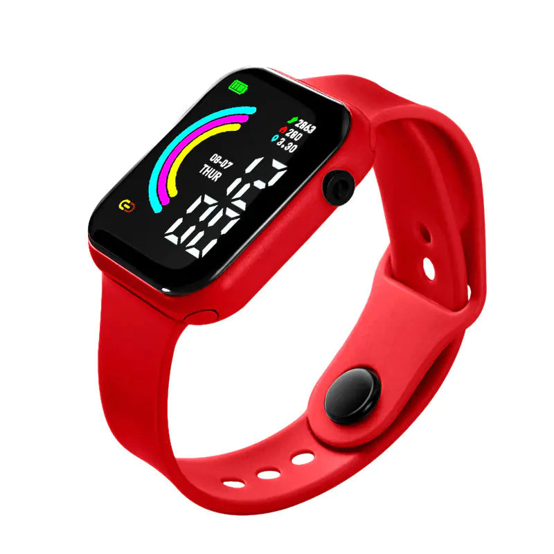 Boys Teen Fashion Square Sport LED Smart Watch