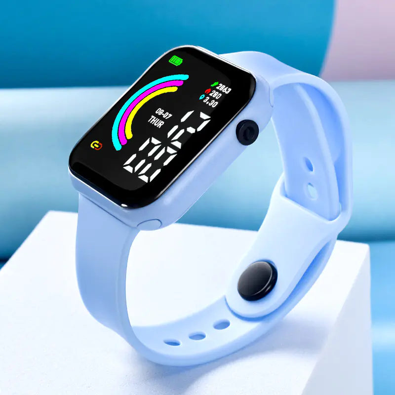Boys Teen Fashion Square Sport LED Smart Watch