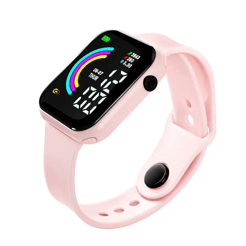Boys Teen Fashion Square Sport LED Smart Watch