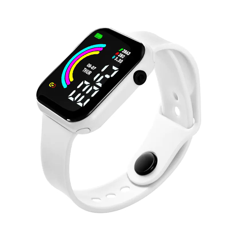 Boys Teen Fashion Square Sport LED Smart Watch