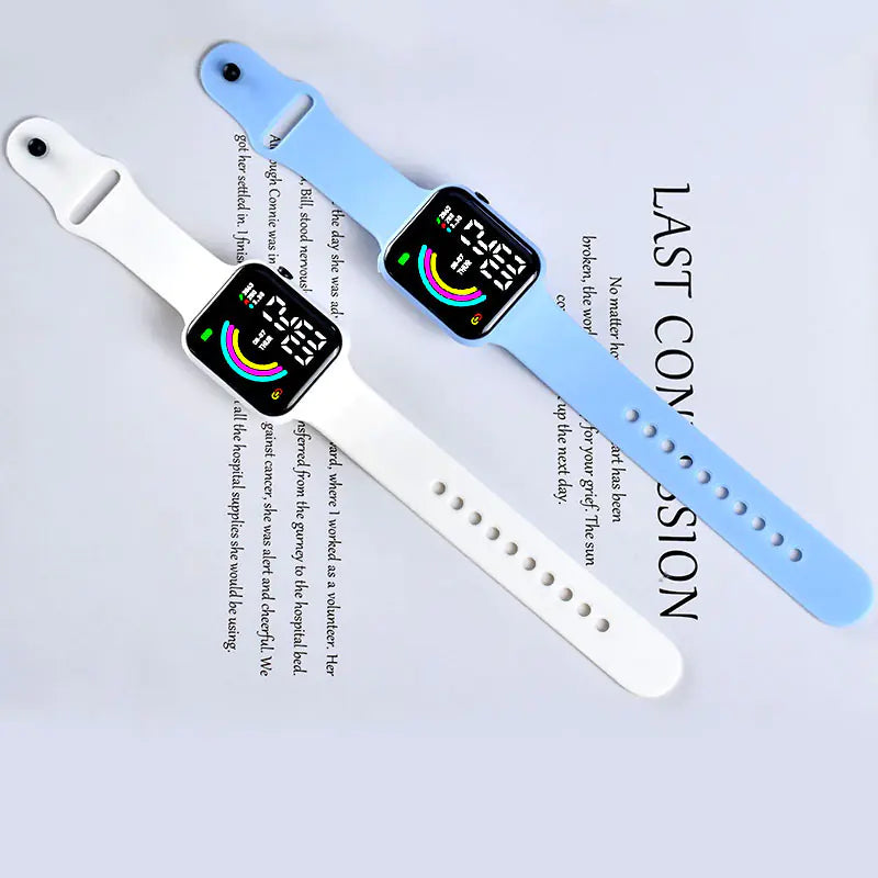 Boys Teen Fashion Square Sport LED Smart Watch